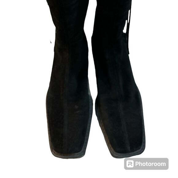 Stuart Weitzman Black Suede Fur Lined Boots - Picture 4 of 6